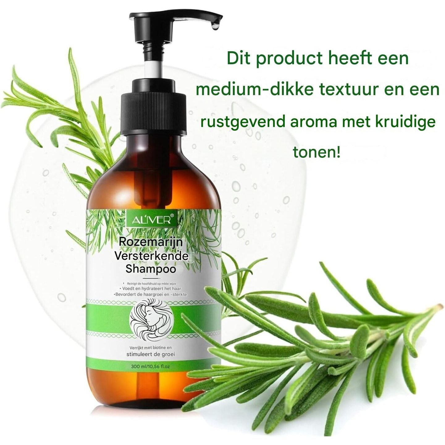 Rozemarijn Shampoo voor Haargroei – 300 ml – Anti-Haaruitval Shampoo – Versterkend en Voedend – Voor Alle Haartypes – Vegan en Natuurlijk