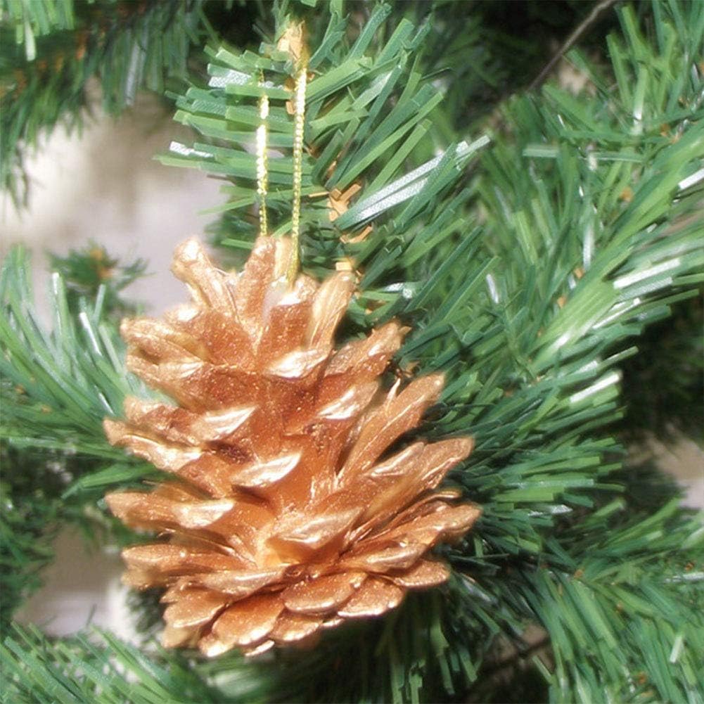 Set van 18 Feestelijke Kerst Pijnboom Ornamenten - Denneappels - Natuurlijke Decoraties voor Kerstboom en Tafel - Gouden Kleuren