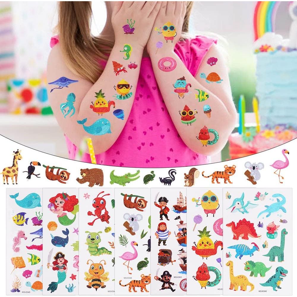 Tijdelijke tatoeages voor kinderen - Waterdichte tatoeages voor meisjes, - DIY - Verjaardagsfeestje voor kinderen - 10 Vellen