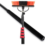 XPOtool Telescoop Wasborstel met Watertoevoer – Uitschuifbare Aluminium Steel tot 9 Meter – Compleet met 10 m Slang – Zachte Borstel met Verstelbare Hoek – Reinigingsset voor Zonnepanelen, Ramen, Dak, Caravan en Vrachtwagen – Professioneel Gereedschap