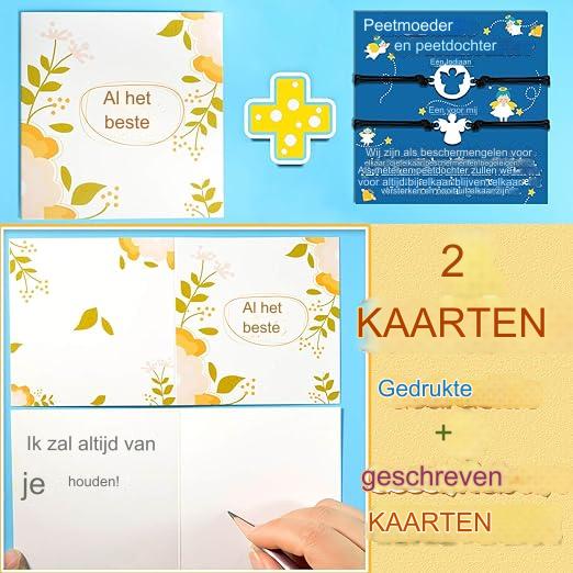 2 Stuks - Armband Voor Peettante, Peetdochter Geschenken voor Peetkind, Peettante, Armbanden, Verjaardagscadeau Ideeën, Hart Beschermengel Sieraden, Vrouwensieraden Set voor 2 Dames