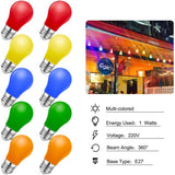 Gekleurde LED Lampen - A1 E27 - Verlichting Gloeilampen - 220V AC LED Lampen Peer Vorm - Gemengde - Kleuren Rood Groen Blauw Oranje/ Roze Geel - Set van10