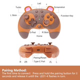 Draadloze Switch Controller - Cute Raccoon Gamepad - Dieren Design Switch Pro Controller - Compatibel met Switch Lite OLED PC - Switch Controllers - Gamepad met Gyro Sensor - Turbo Functie - Dual Vibratie - Bluetooth Controller