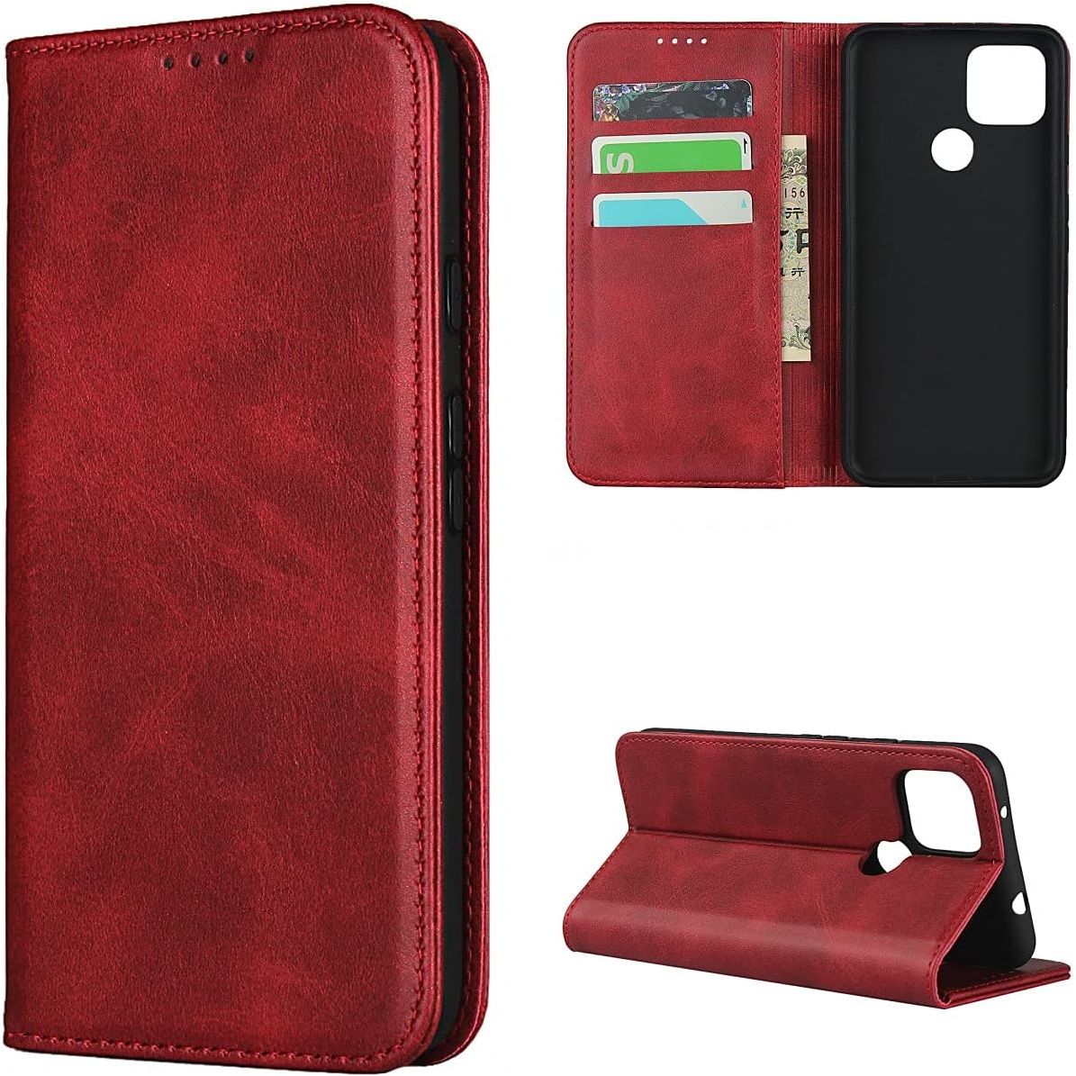 Hoesje voor Google Pixel 4A 5G - Leren Flip Portemonnee Hoesje [3 Kaartsleuven] [Standhouder] [Magnetische Sluiting] - Leren Telefoonhoesje voor Google Pixel 4A 5G - Beschermende Flipcase - Luxe Wallet Cover - Mobiele Telefoonbescherming voor