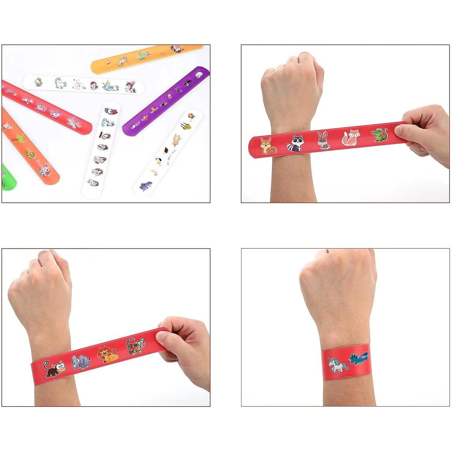 DIY Slap Armband Set met Eenhoorn en Dieren Stickers - Feestartikelen voor Kinderen - 18 delige Kleurrijke