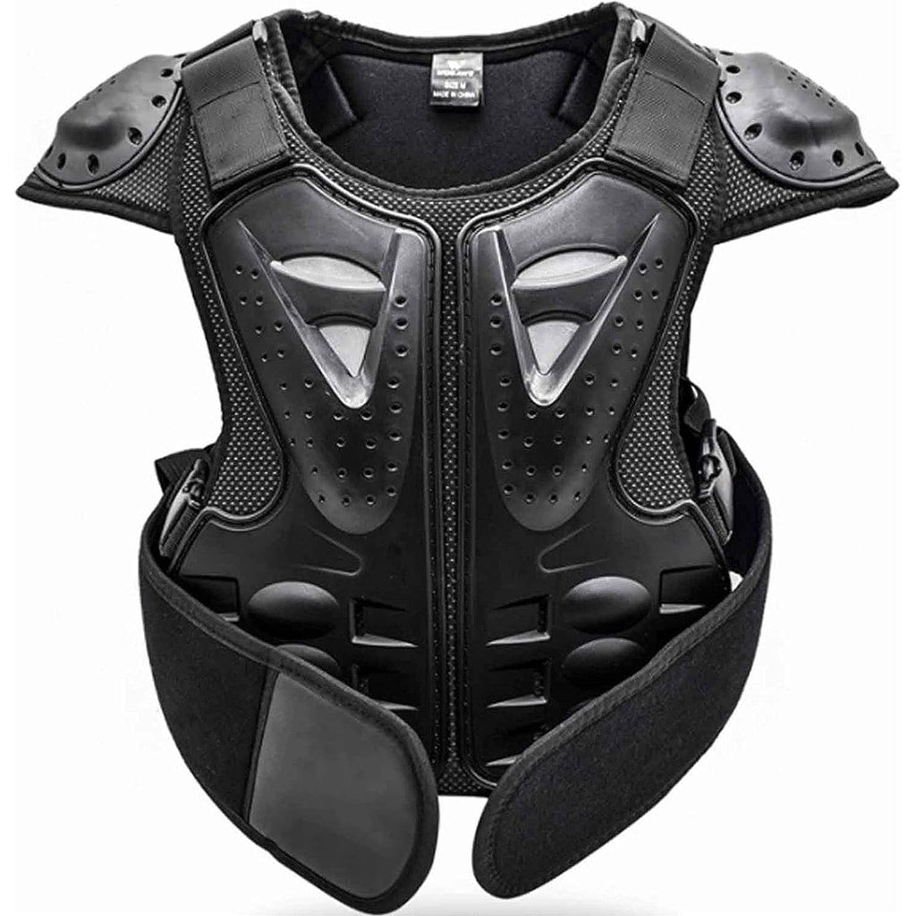 Kinder Motorjack met Lichaamsbescherming - Veiligheid voor Actieve Kinderen - Zwart Vest