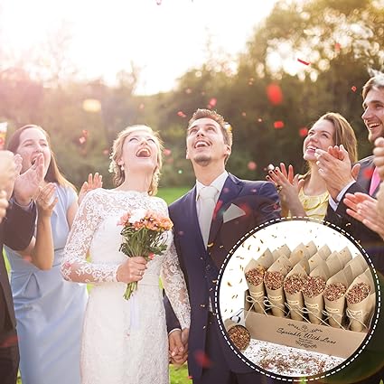 60 stuks - Kraft Papieren - de Sosayet  Cones voor Bruiloften - Prachtige Decoratie voor Jouw!"