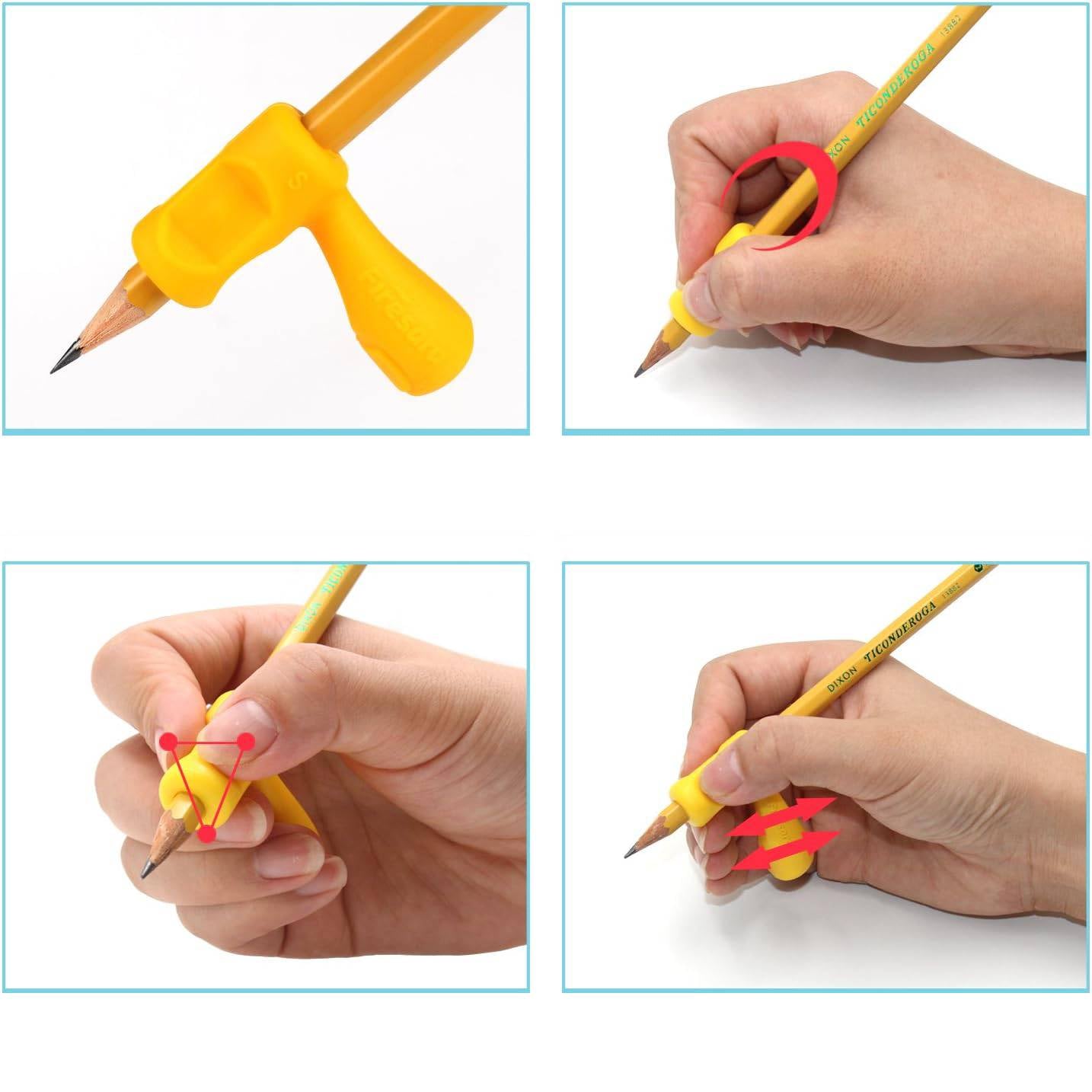 Siliconen Potloodgreep-Set – Ergonomische Schrijfhulp voor Kinderen & Volwassenen – Veilig & Comfortabel – Geschikt voor Diverse Pennen - 9 Stuks