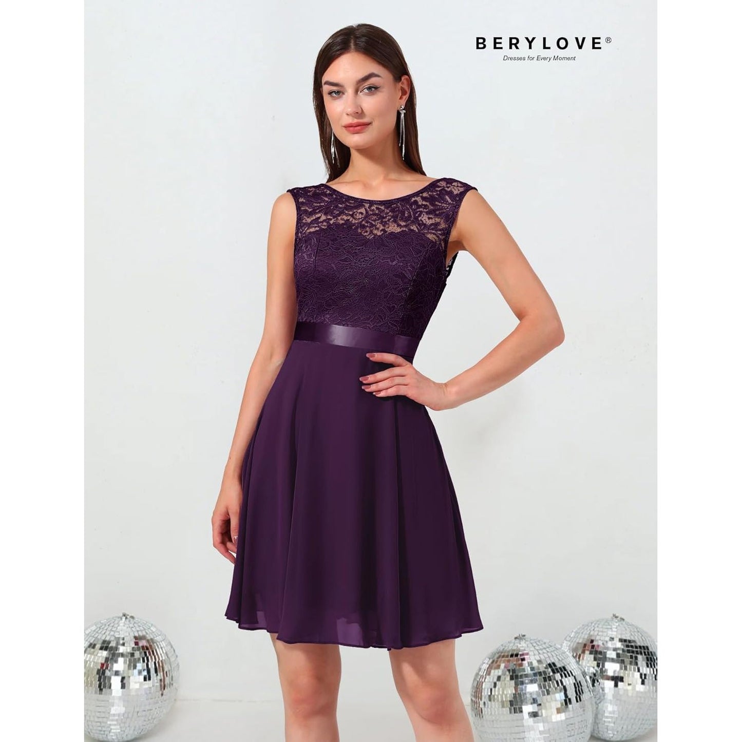 Korte Bloemenkant Bridesmaid Jurk - Elegante Party Jurk –  Cocktailjurk Met Strikceintuur – Perfect Voor Bruiloften, Proms, Feestjes en Speciaal Events (kopie)