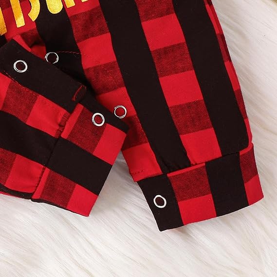 Baby Kerstoutfit - Romper met Hoed - Cartoon Santa Letter Design - Ideaal voor Herfst/Winter - Comfortabel & Stijlvol - Nieuwjaar Xmas Kostuum