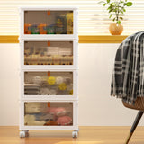 4-Laags - Stapelbare Opbergboxen met Deksel en Wielen - 92 Liter - Kunststof Opbergbakken - Vouwbare Opbergcontainers - Organizer voor Woonkamer - Slaapkamer - Kantoor - Keuken - 39 x 28 x 21 cm per Box