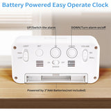 Multifunctioneel Digitale Wekker - LCD Display Met Lichtsensor - Snooze Functie - 3 Onafhankelijke Alarmen - Temperatuur- en Vochtigheidsweergave - Compact Design - Batterij Gevoed - 14x4,5x7cm