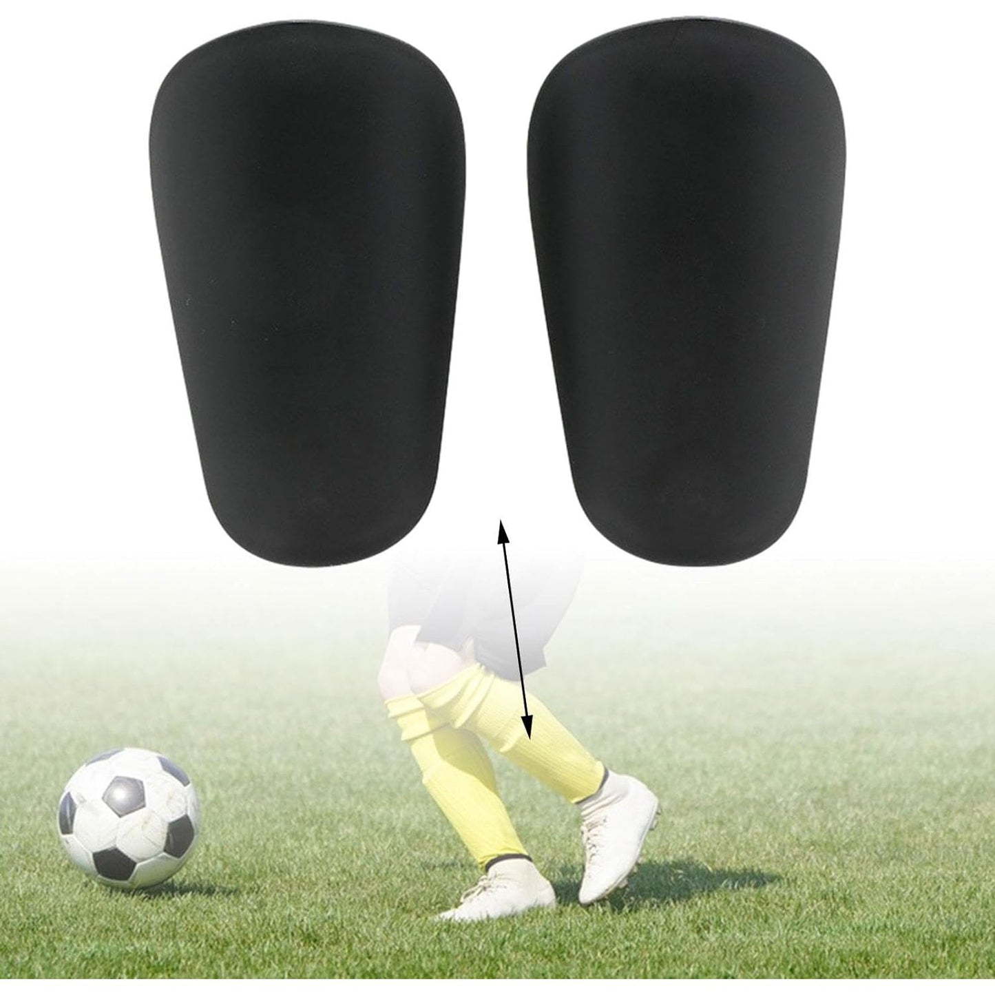 1 Paar - Flair Mini Scheenbeschermers - Zwart/Wit - Ultrakleine, Lichtgewicht Voetbalscheenbeschermers - Slechts 8 x 5 cm en 10 Gram - Comfortabel en Beperkt Niet Tijdens Beweging - Ideaal Voor Vrij En Onbelemmerd Spel