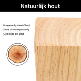 4 Stuks - Houten Meubelpoten - 15 cm Vierkante Kastpoten - Massief Eikenhout - Antislip Onderlaag - Inclusief Bevestigingsplaten en Schroeven - Duurzame Tafelpoot - Geschikt voor Meubels, Banken, Tafels en Bedden