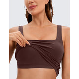 CRZ YOGA - Butterluxe Vrouwen Sport BH Maat 36 - Vierkante Hals Longline Crop Top - Met Ingebouwde Gewatteerde BH - Lichtgewicht en Ultra Zacht - Voor Yoga en Lounge - Licht Ondersteuning