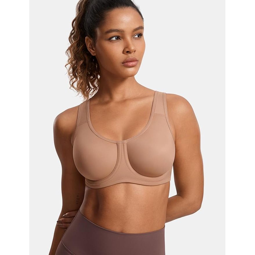 SYROKAN – Sportbh Dames – Max Control – Underwire – High Impact – Grote Maten – Verstelbare Brede Bandjes – Naadloze Ongevoerde Cups – Maat 95F