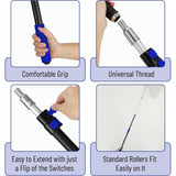 Telescopische Verlengsteel 152–366 cm – Aluminium Uitschuifbare Verlengstok Met Universele Metalen Schroefkop – Stevige Verfrollersteel Voor Schoonmaak Plafonds Ramen Stofwissen & Meer – Twist Lock Vergrendeling – Lichtgewicht