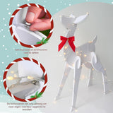 3 Delig - Verlichte Kerst Rendieren Set - Waterdicht Houten Kerst beelden - Buitendecoratie met LED Verlichting - Houten Silhouette Reindeer Beelden - Kerstfiguren voor Binnen en Buiten - Duurzaam en Weerbestend - voor Binnen / Buiten - Tuin en Woonkamer