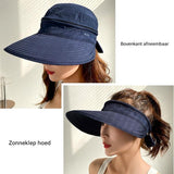 Dames Zonnehoed met UV-Bescherming – Opvouwbare Brede Rand (10 cm) – Verstelbare Pasvorm – Verwijderbare Bovenkant – Hoed of Vizier – Lichtgewicht en Ademend – Ideaal Voor Zomer, Strand, Wandelen en Tuinieren