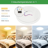 4 Stuks - LED Plafondlamp - Badkamerlamp - 24W - 3 Kleurtemperaturen Selecteerbaar - 3000K/4500K/6000K - Moderne Zeer Dunne Plafondlamp - Waterdicht IP44 - Ø 22 cm - Eenvoudig Te Installeren - Wit - Set Van 4