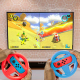 2 Stuks - Stuurwielen voor Nintendo Switch & OLED JoyCons - Rood & Blauw Racestuur voor Mario Kart 8 Deluxe - Joycon Controller Accessoire - Twin Pack - Voor Mario Kart Switch Racing Games - Gemakkelijk Bevestigbaar Stuurwiel