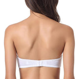 Dobreva - Dames Strapless Push-Up Bh – Bandeau Bh – Met Beugel – Kant Voorzijde – Ademend Mesh Zijkanten – Inclusief Afneembare Transparante Bandjes – Maat 75B