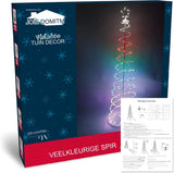 6FT Geanimeerde Spiraalvormige Kerstboom - 135 LED Pre-Lit Multicolor Lichten - Slimme Kerst Yard Decoratie - Voor Binnen/Buiten - Tuinverlichting - 16 Kleuren & 8 Lichtmodi - Inclusief Afstandsbediening en 4 Grondpalen