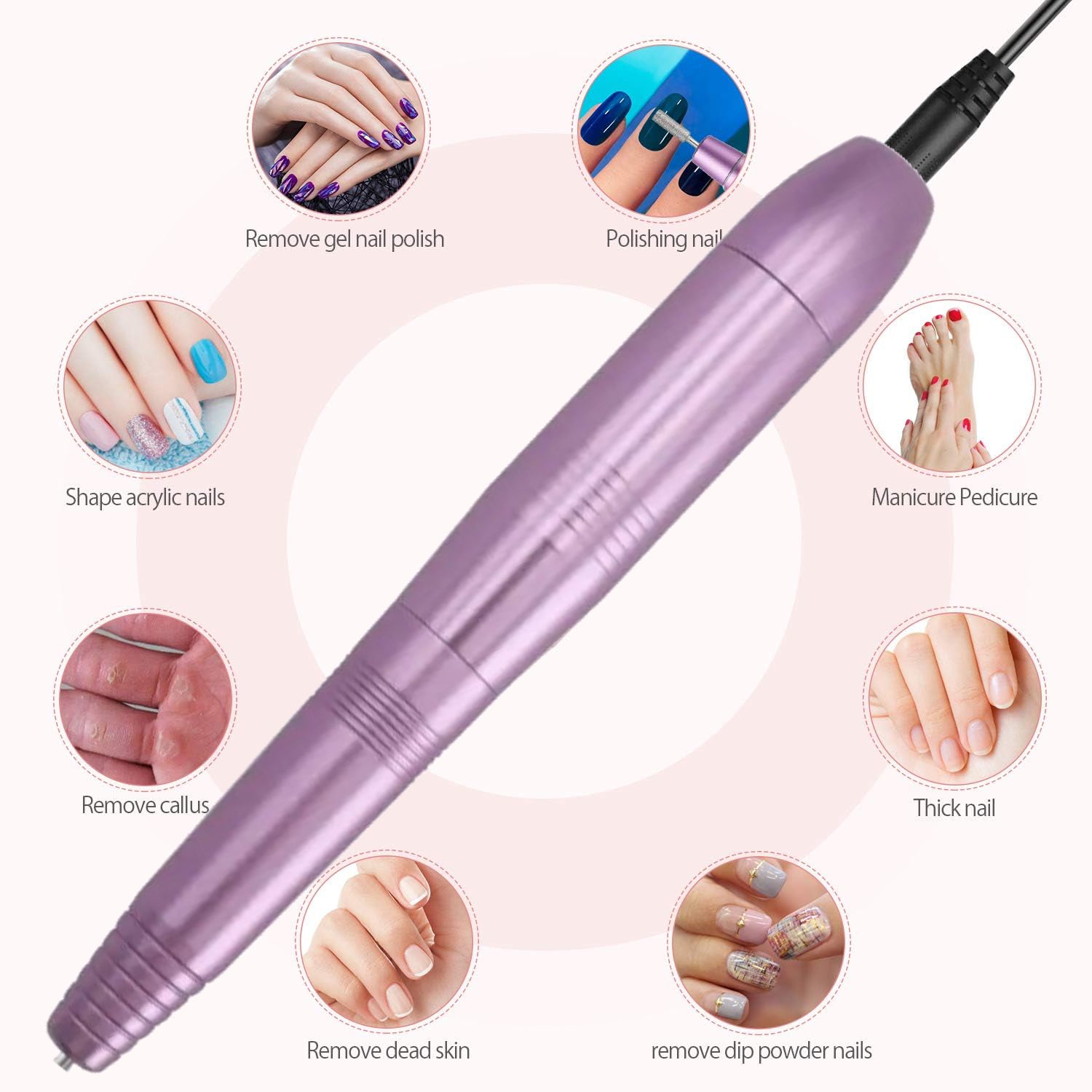 Elektrische Nagelvijl & Boormachine Set | 35000 RPM | Professioneel Gereedschap voor Manicure & Pedicure | Ideaal voor Natuurlijke & Kunstnagels | Inclusief Accessoires | Laag Geluid & Trilling | Eenvoudig & Efficiënt in Gebruik