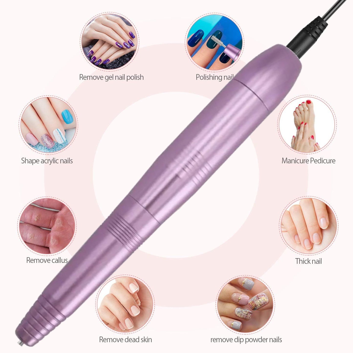 Elektrische Nagelvijl & Boormachine Set | 35000 RPM | Professioneel Gereedschap voor Manicure & Pedicure | Ideaal voor Natuurlijke & Kunstnagels | Inclusief Accessoires | Laag Geluid & Trilling | Eenvoudig & Efficiënt in Gebruik