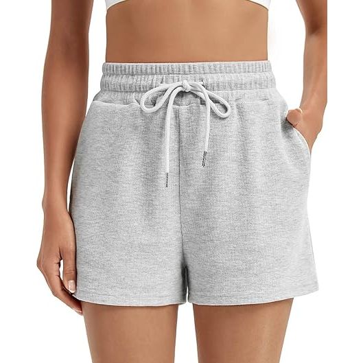 Dames Shorts Comfortabel en Los Model - Gemaakt van Zacht Wafel Katoen - Perfect voor Zomer en Herfst - Casual Lounge Broek met Trekkoord voor Optimale Pasvorm - Modieuze Keuze voor Dagelijks Gebruik
