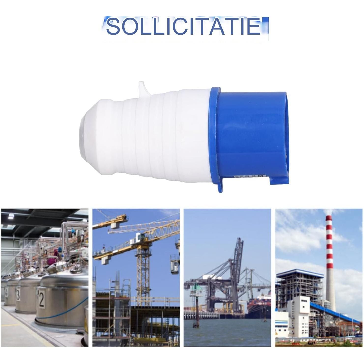 Robuuste Industriële CEE-Stekker - Waterdichte 3-pins IP44 CEE-Stekker van 32A, EU-Stecker 220-250V Blauw, Essentieel voor Betrouwbare Elektrische Aansluitingen in de Industrie, Geschikt voor Zware Belastingen en Veeleisende Omgevingen (HR-023 Mannelijk)
