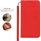 Echt Lederen Hoes voor iPhone 11 - Portemonnee Hoesje met Polsband en Kaartsleuven - Magnetische Sluiting Houderfunctie Flip Cover voor iPhone 11 (Rood) - Stijlvolle Bescherming en Handige Functionaliteit met Hoogwaardig Leer