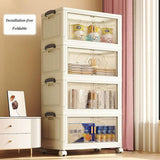 Stapelkast met Deuren – 4-Laags Opbergkast van Kunststof – Witte Organizer voor Badkamer, Keuken of Slaapkamer, 57 × 32 cm