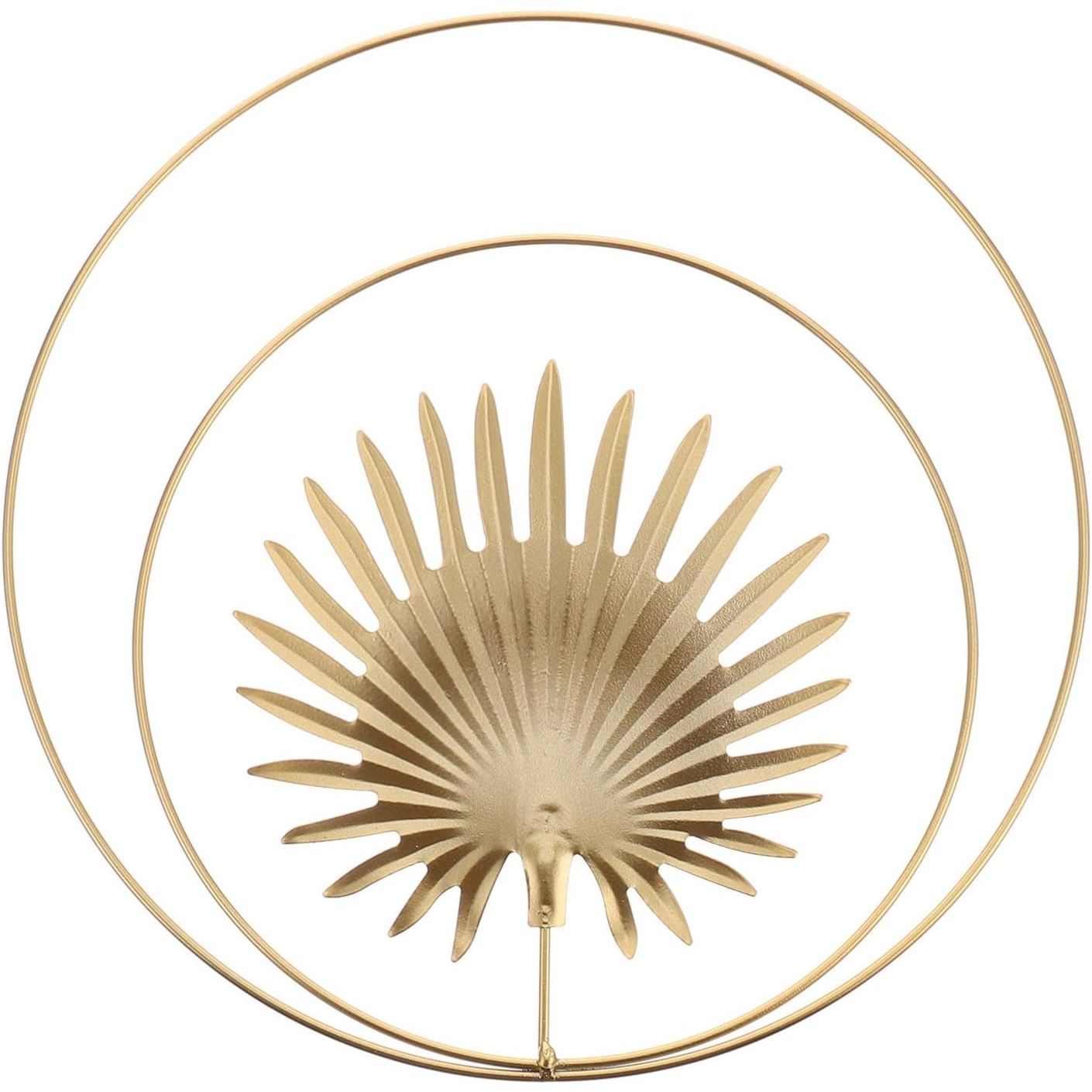 Stuks 3 - Moderne Metalen Wanddecoratie - Stijlvolle Ronde Blad Ornamenten - Elegante IJzeren Muurkunst voor Woon- en Slaapkamer - Goudkleurige 3D Sculpturen