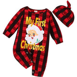 Baby Kerstoutfit - Romper met Hoed - Cartoon Santa Letter Design - Ideaal voor Herfst/Winter - Comfortabel & Stijlvol - Nieuwjaar Xmas Kostuum