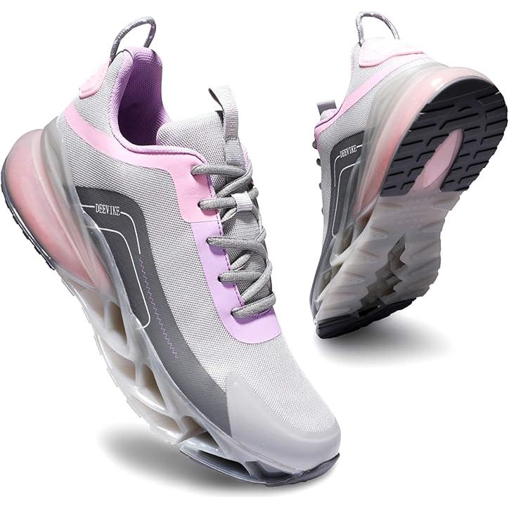 Dames Hardloopschoenen - Sneakers met Ademend Bovenwerk - Antislip Rubberen Zool - Lichtgewicht en Comfortabel - Vetersluiting - Geschikt voor Sport, Wandelen, Reizen en Outdoor Activiteiten