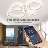 63 cm LED Plafondventilator Met Lamp - Plafondventilator Met Verlichting - Moderne Bladloze Ventilatorlamp - Flush Mount Ventilator - 7 Bladen Ventilator - Dimbare LED Lamp - Afstandsbediening & App Bediening - 6 Snelheden - 3000K-6500K