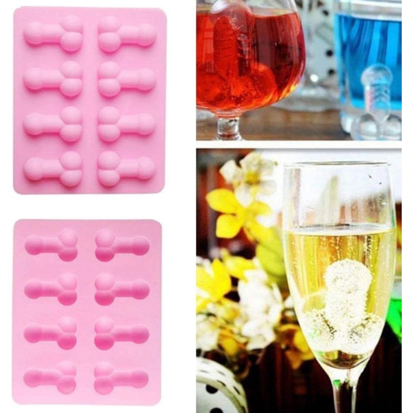 Grappige Siliconen Penis IJsblokjesvorm - Creatieve Siliconen Vorm - Bachelorette Feest Siliconen Mal - Vrijgezellenfeest Siliconen Mal Voor IJsblokjes, Zeep, Chocolade En Cake - Herbruikbare Siliconen IJsblokjesvorm