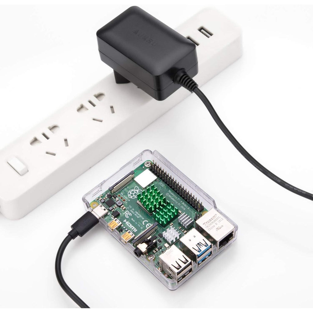 USB-C Voedingsadapter Voor Raspberry Pi - 5V 3A met Type-C Plug - Ideaal voor Raspberry Pi 4 Model B - Ingebouwde Kortsluitbeveiliging - 140cm Zwarte Kabel Inbegrepen