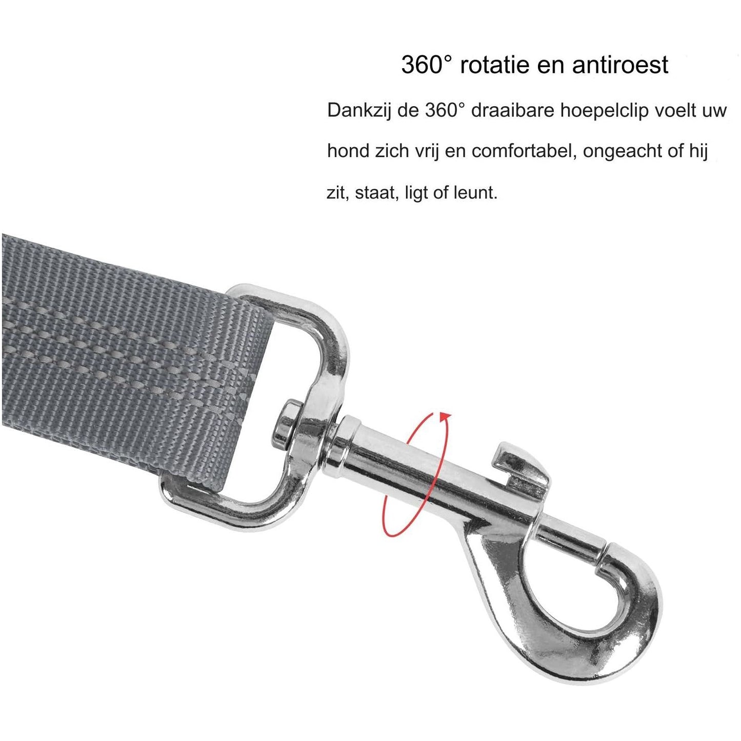 1 Stuk - Verstelbare Hoofdsteun Honden Autogordel - Elastische Autoveiligheidsgordel Voor Honden en Katten - Sterke Nylon Bungee Buffer Hondentuigje - Grijs - Geschikt Voor Kleine, Middelgrote en Grote Huisdieren - Veilig Reizen Met Huisdieren