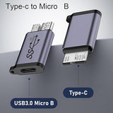Veelzijdige Micro-USB naar USB 3.0 Adapter - Hoge Snelheid Type C naar Micro-B Kabelomzetter voor Externe Harde Schijven | Compacte en Efficiënte USB C naar Micro-B Adapter voor HDD en Dataoverdracht