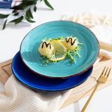 Vancasso Bonita Saladeborden Set - 21.5 cm Keramische Dessertborden - Set van 6 - Vaatwasser-, Oven- en Magnetronbestendig - Cool Colour Series"