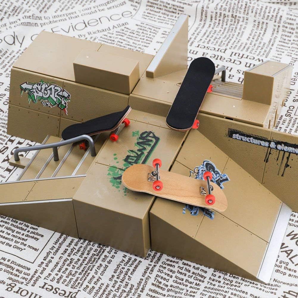 Set van 2 Finger Skateboards - 5-laags Esdoornhout en Legering - Inclusief Opbergdoos - Anti-slip Fingerboards voor Ontspanning en Stressverlichting - Perfect Cadeau voor Kinderen