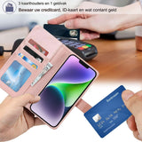 Hoesje iPhone 15 Magsafe Compatibel - Beschermhoes met Kaarthouder Flip Cover Lederen Portemonnee Case - Mode Accessoire Heren Luxe Design - Magnetische Sluiting - Stijlvolle Telefoonhoesje met Portefeuille Eigenschap