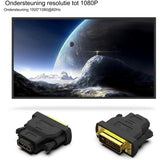 2 Stuks - DVI Naar HDMI Adapter - Bidirectionele HDMI Naar DVI-D Adapter - Goudkleurige Connectoren - Ondersteunt 1080p Full HD - Handige 2-Pack Voor Thuis en Kantoor - Duurzame Verbindingsoplossing Voor Computers, Monitoren en Projectoren