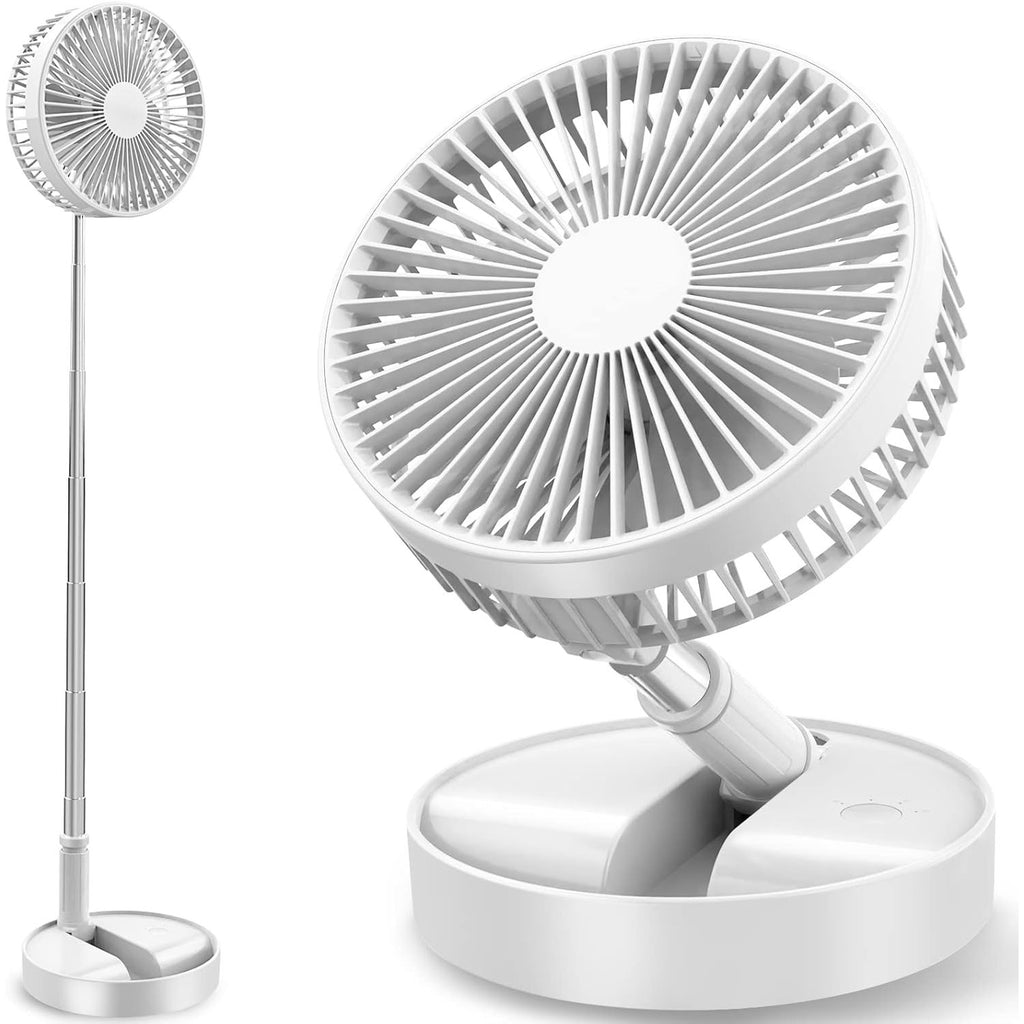 Opvouwbare Draagbare Ventilator 20cm – Verstelbare Hoogte 36,6-99cm – Oplaadbare Vloer- &amp; Tafelventilator Met 7200mAh Accu – Draadloze Stille Ventilator Met 4 Snelheden – Inklapbare USB Ventilator Voor Reizen, Camping, Bureau Of Slaapkamer