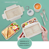 Bento Box met Bestek - 1100ml - Inclusief Geïsoleerde Tas - BPA-vrij - Lekvrije Lunchbox - Herbruikbare Voedselcontainer - Compact en Lichtgewicht