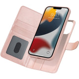 iPhone 13 Pro Max/12 Pro Max Compatibel met Magsafe - Flip Portefeuille Etui van Leer - [2 in 1] [3 Porte Cartes] [Magnétique] - Bescherm Etui voor iPhone 12/13 Pro Max - Roségoud - Luxe, Duurzaam - Magnetische Sluiting - Volledige Bescherming