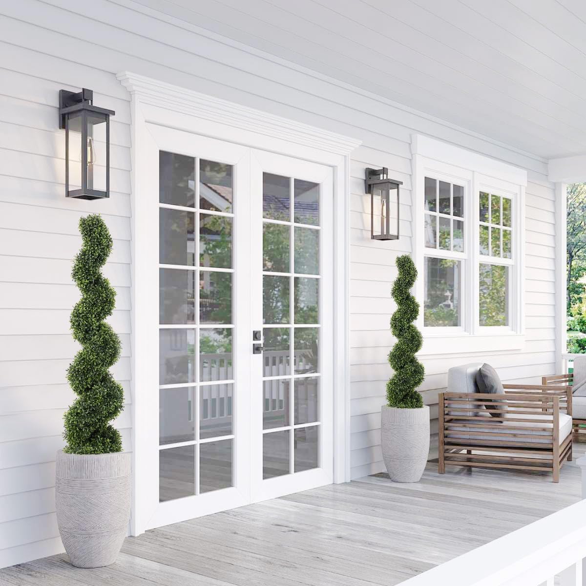 2 Stuks – Kunstplanten Spiraalvorm – 120 cm Nep Buxus Bomen voor Buiten – Kunstmatige Buxus Topiary Set – Twisted Boom voor Tuin Terras Voordeur Balkon – Weerbestendige Decoratieve Buxusplanten – Onderhoudsvrij en UV-Bestendig Groendecor
