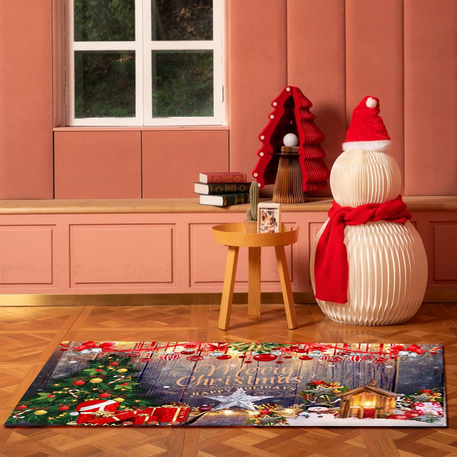 Kerstmat 60x180 cm - 3D Geprinte Antislip Vloermat - Feestelijke Kerstdecoratie voor Woonkamer, Keuken & Badkamer - Duurzaam en Comfortabel